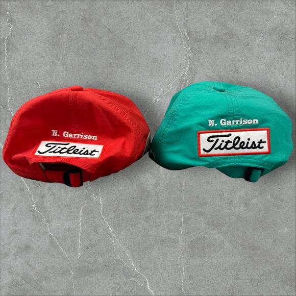 Green and Red Titleist Pro V1 Foot Joy Strap Back Golf Caps - Adjustable - Picture 4 of 8
